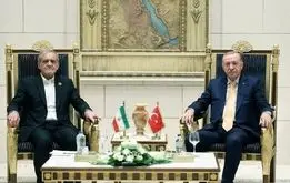 دیدار صمیمانه پزشکیان و اردوغان در چین + فیلم