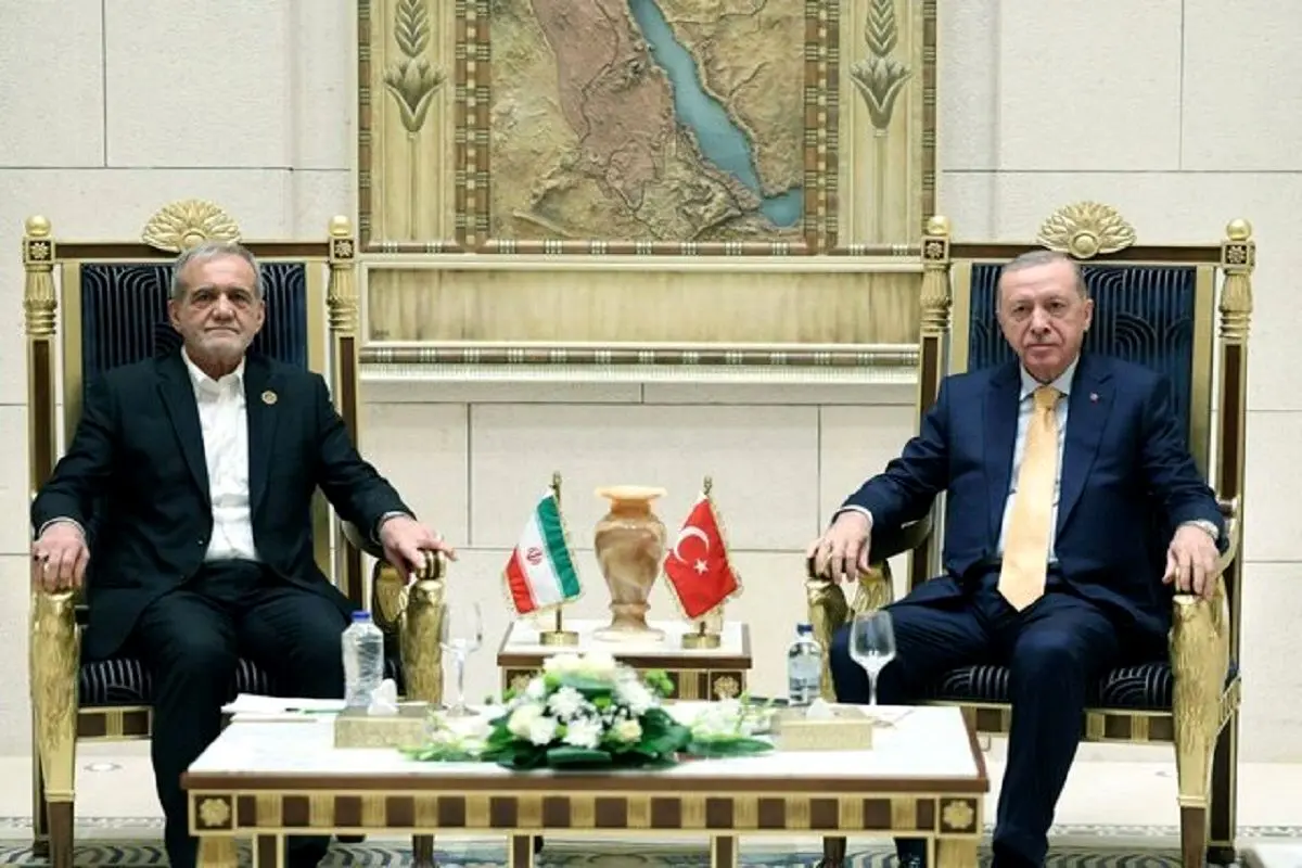 دیدار صمیمانه پزشکیان و اردوغان در چین + فیلم