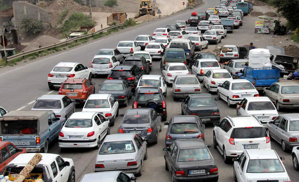 بسته شدن جاده تهران شمال توسط گاوها + فیلم