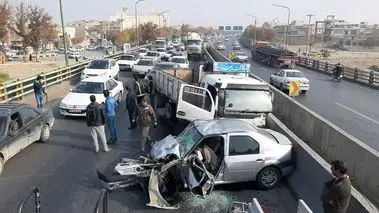 تصادف تلخ در بزرگراه همت / یک نفر کشته شد
