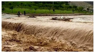 سیل ویرانگر در قشم یک سد را نابود کرد+فیلم