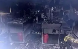 یک مهمانسرا در خیابان سعدی آتش گرفت + عکس