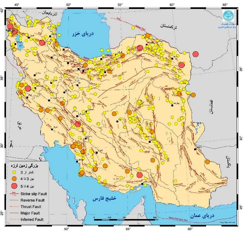 ایران بیش از ۶۰۰ بار در خرداد لرزید