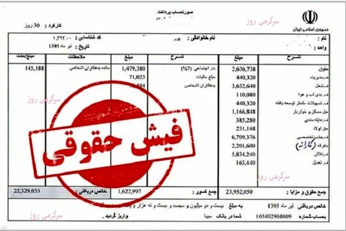 فیش حقوقی بازنشستگان کارگری صادر شد؟