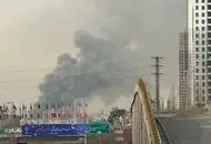 تصاویری از آتش‌سوزی گسترده در غرب تهران

