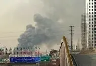تصاویری از آتش‌سوزی گسترده در غرب تهران

