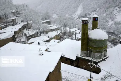 بارش برف در روستای تاریخی ماسوله