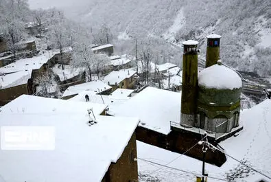 بارش برف در روستای تاریخی ماسوله